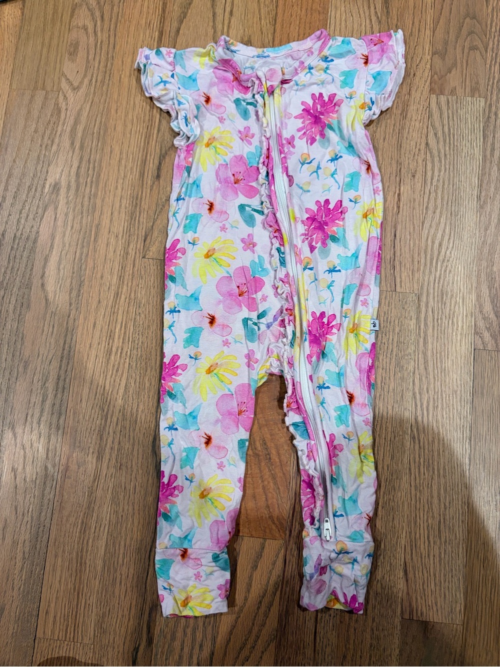 Birdie Bean toddler girl super soft floral one piece with zipper